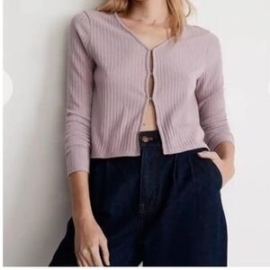 Madewell Ribbed crop cardigan